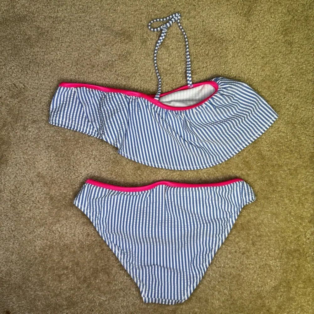 Crewcuts Blue and‎ Pink Striped Kids Bikini